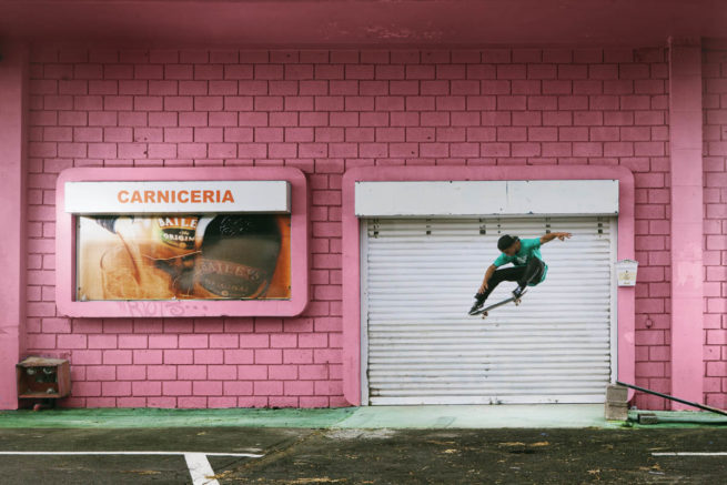 skater pink ollie pop style California LA