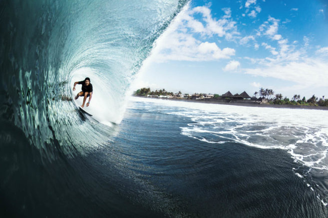 Morning view golden hour ocean barrel blue underwater surf surf photography bali keramas surfing