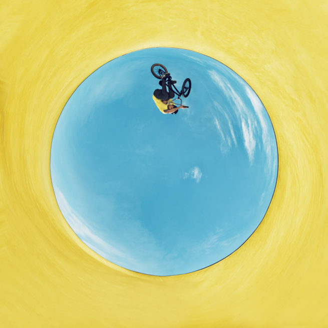 yellow blue bmx skatepark barcelona mabella