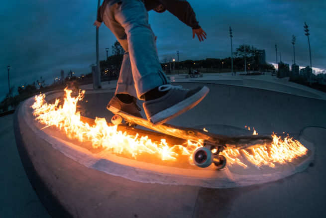 barcelona skate fire